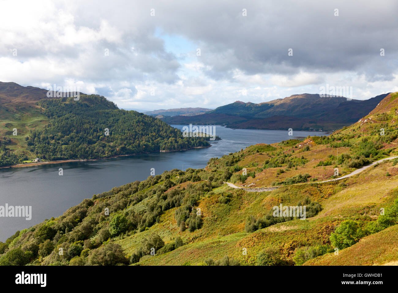 Vista sul Loch Duich, Scozia Foto Stock