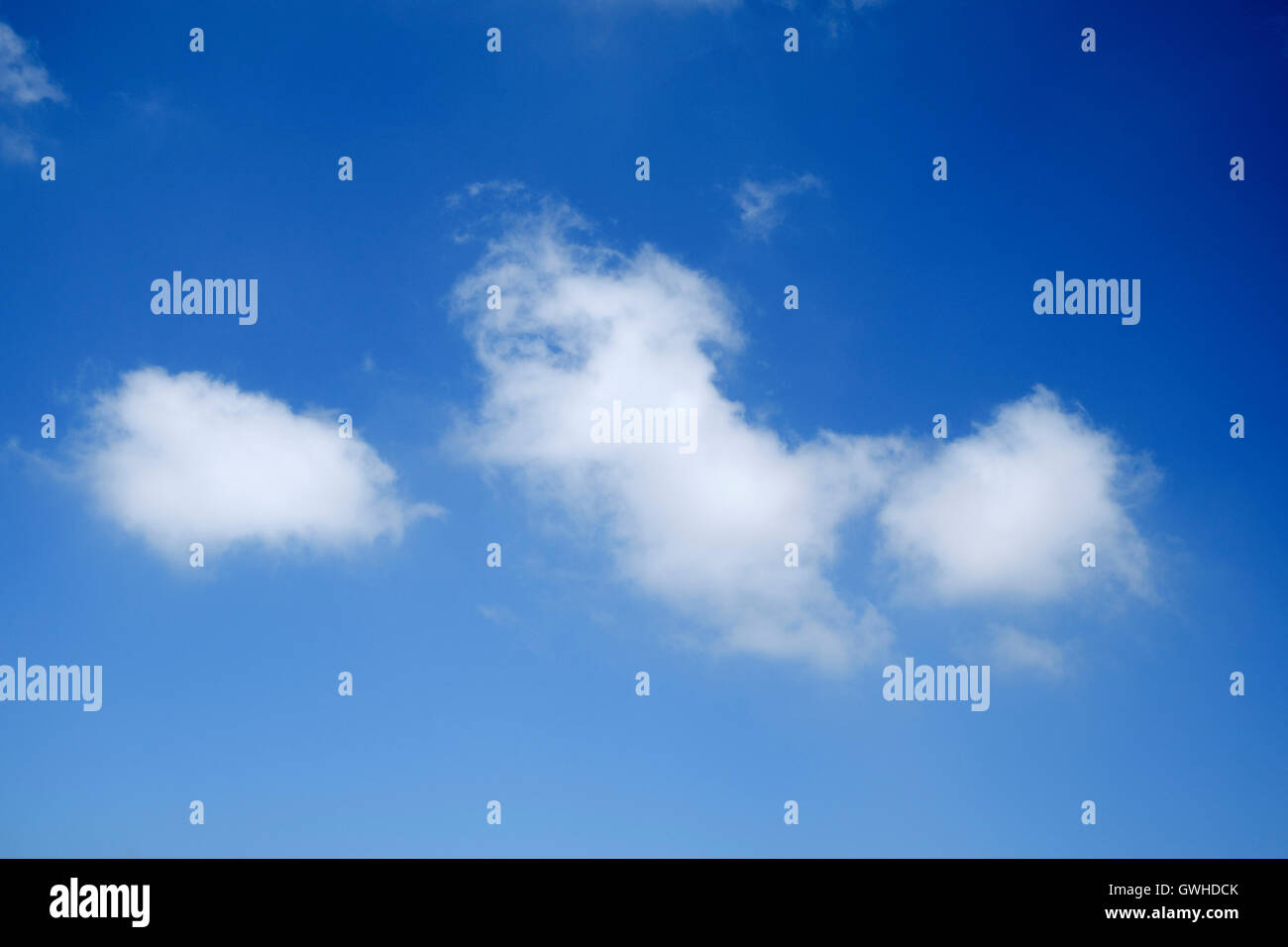 Cielo blu con nuvole Cumulus cercando Foto Stock