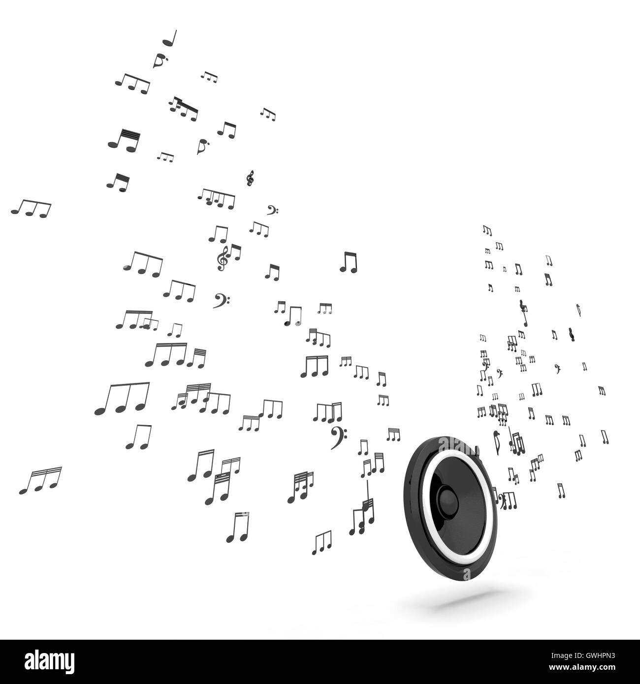 Altoparlante e Musical Hi-fi mostra musica audio o sistema audio Foto Stock