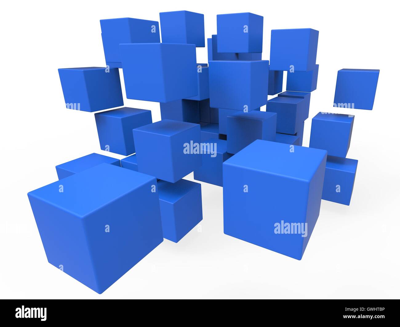 In esploso che mostra i blocchi di famiglie disorganizzate Puzzle Foto Stock