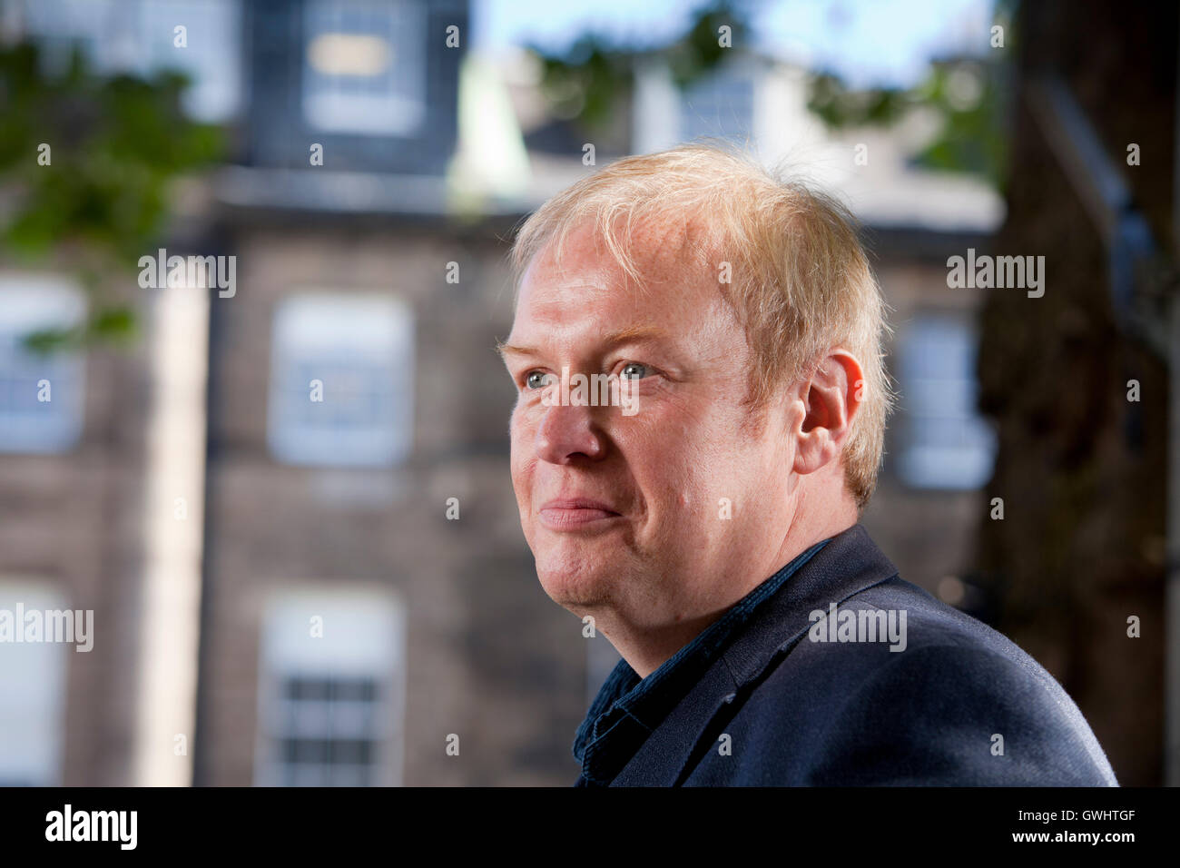 Peter Arnott, il drammaturgo scozzese e romanziere, all'Edinburgh International Book Festival. Edimburgo, Scozia. 29 Agosto 2016 Foto Stock