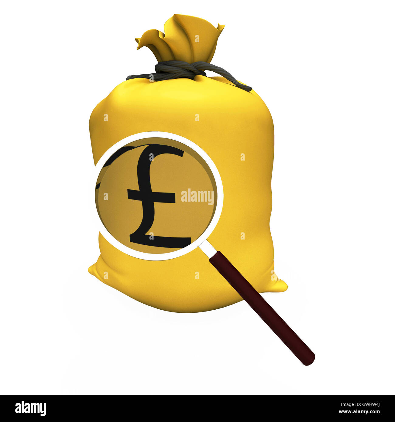 Libbre sacco mostra British denaro Gbp o risparmi Foto Stock