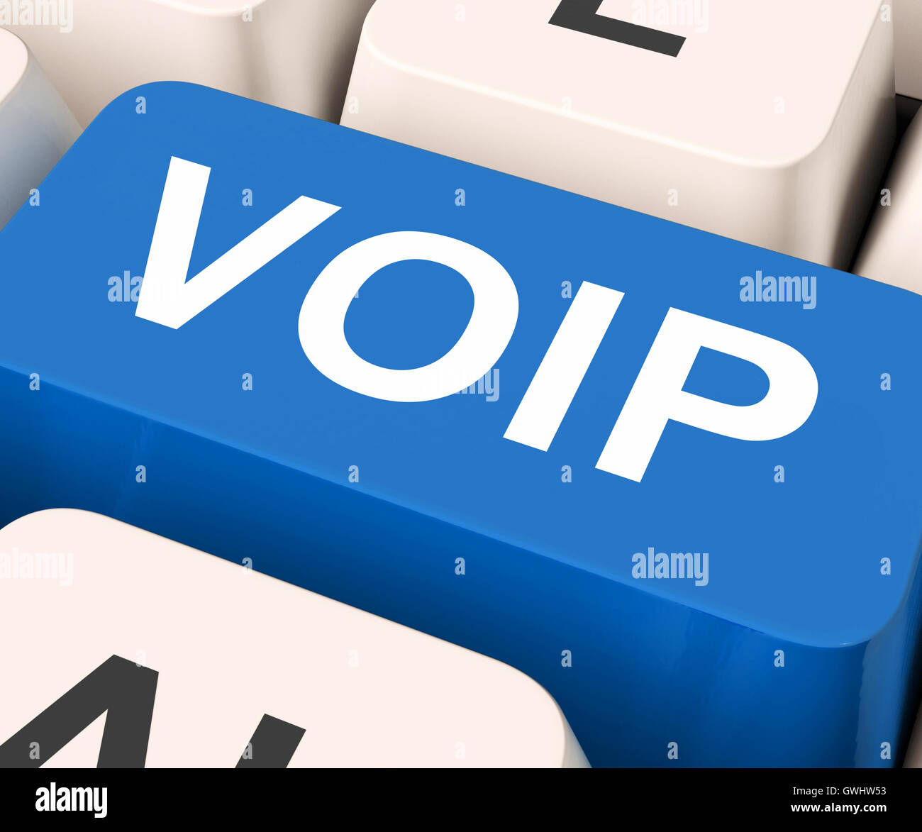 Chiave di Voip significa Voice Over Internet Protocol Foto Stock