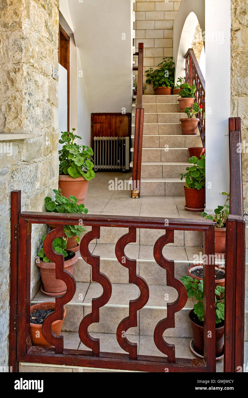 Ingresso di casa Omodos Village Cyprus Foto Stock
