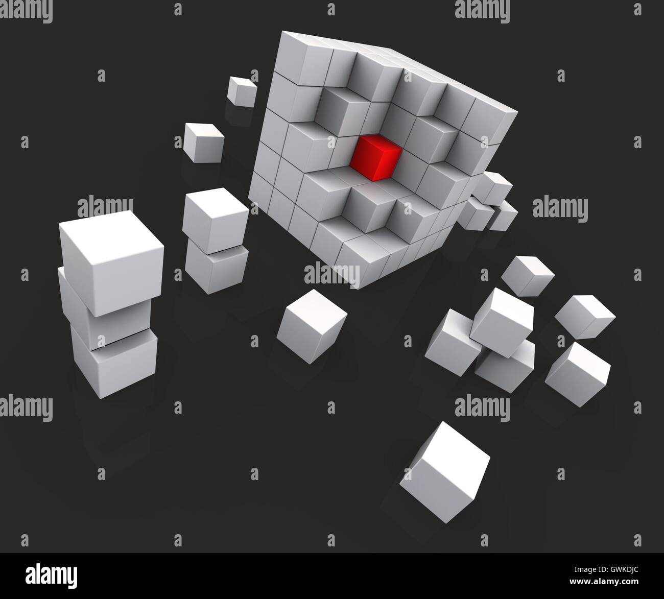 Medio di blocchi che mostra nucleo Foto Stock