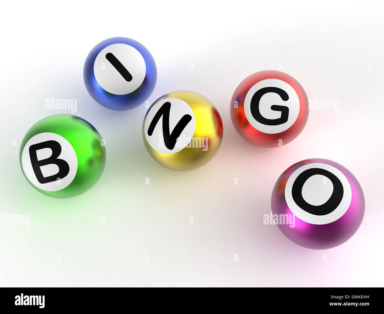 Le sfere di Bingo mostra fortuna alla lotteria Foto Stock