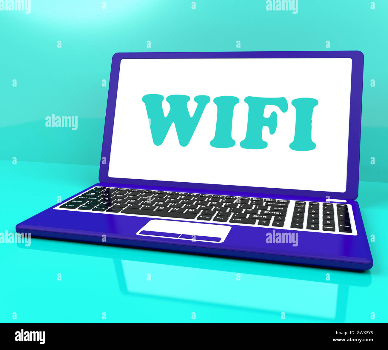 Computer portatile Wifi mostra hotspot wi-fi o la connessione Foto Stock