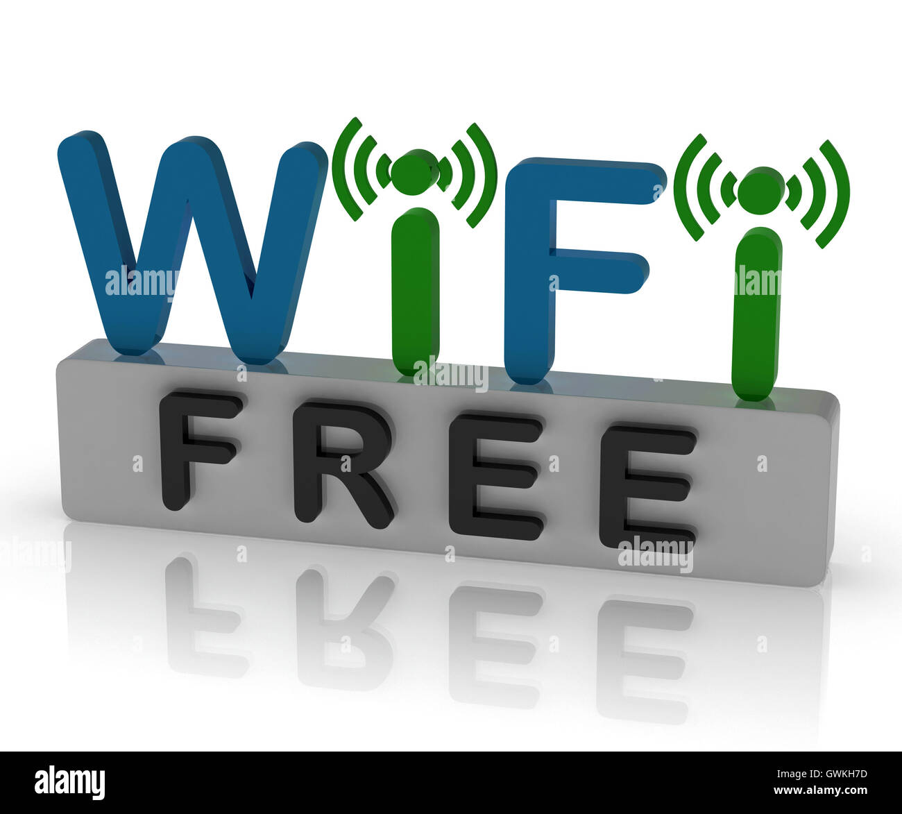 Wifi gratuito mostra la connessione a Internet e Mobile Hotspot Foto Stock