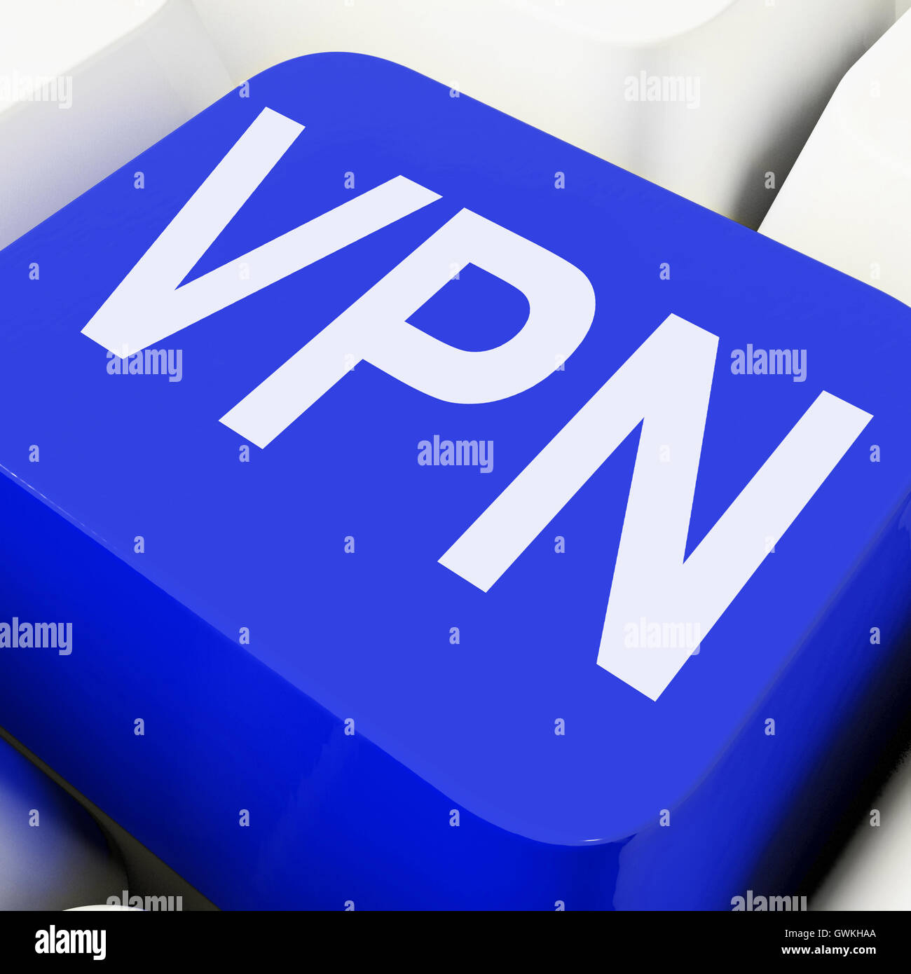 Tasti VPN significa rete privata virtuale Foto Stock