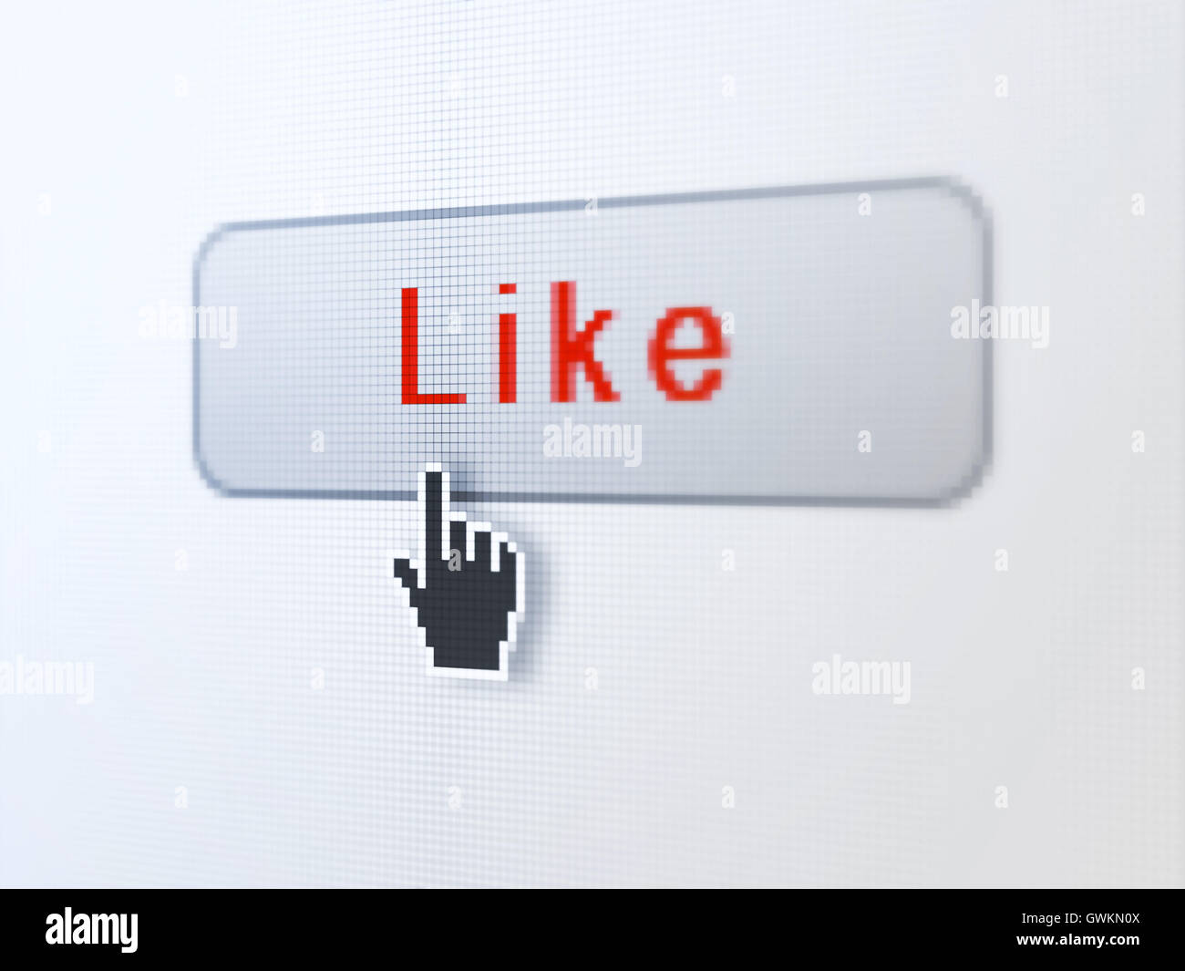 Rete sociale concetto: Come su digitale sullo sfondo del pulsante Foto Stock