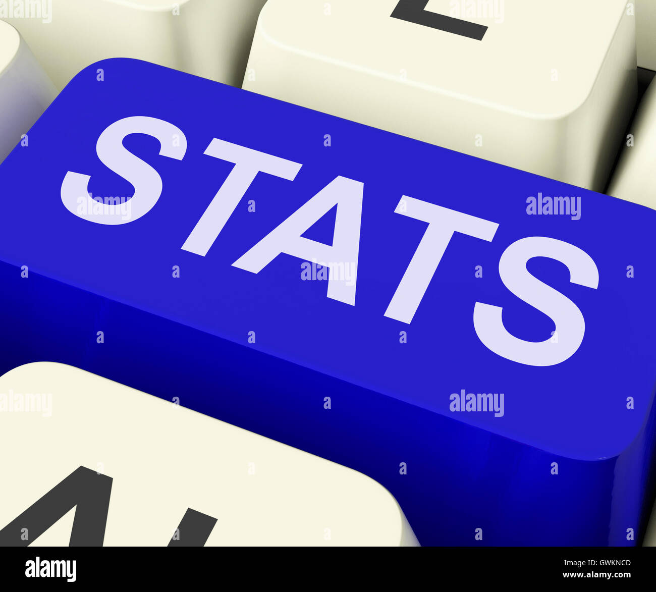 Chiave di stats mostra le statistiche o report analisi Foto Stock