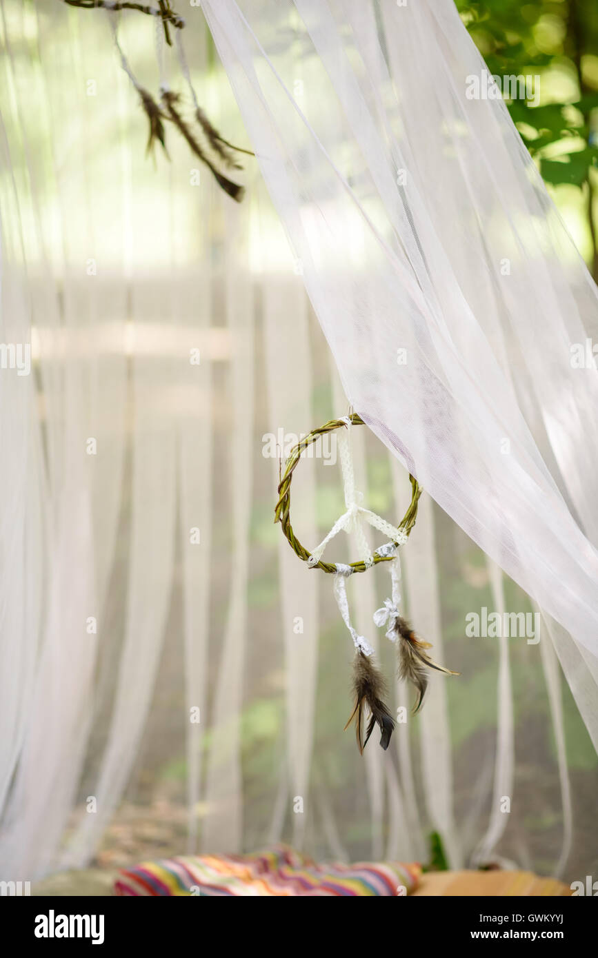 Tenda di nozze hippie Foto Stock