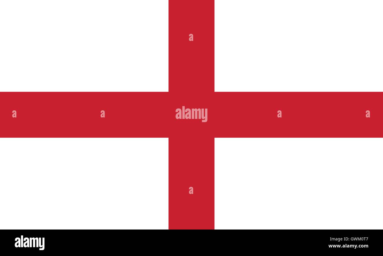L'Inghilterra bandiera, St George's Cross, colori ufficiali e la proporzione, isolato accurata illustrazione vettoriale. Illustrazione Vettoriale