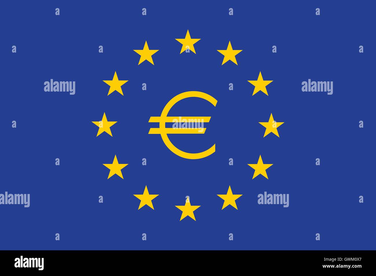 Bandiera dell'Unione europea con simbolo Euro, bandiera UE , colori  ufficiali e la proporzione , illustrazione vettoriale Immagine e Vettoriale  - Alamy