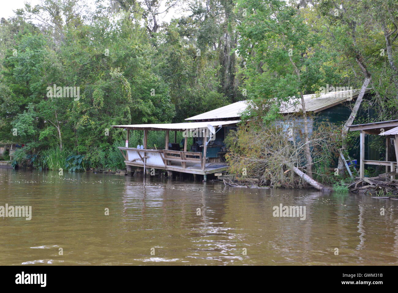 Case Swamplands della Louisiana. Foto Stock