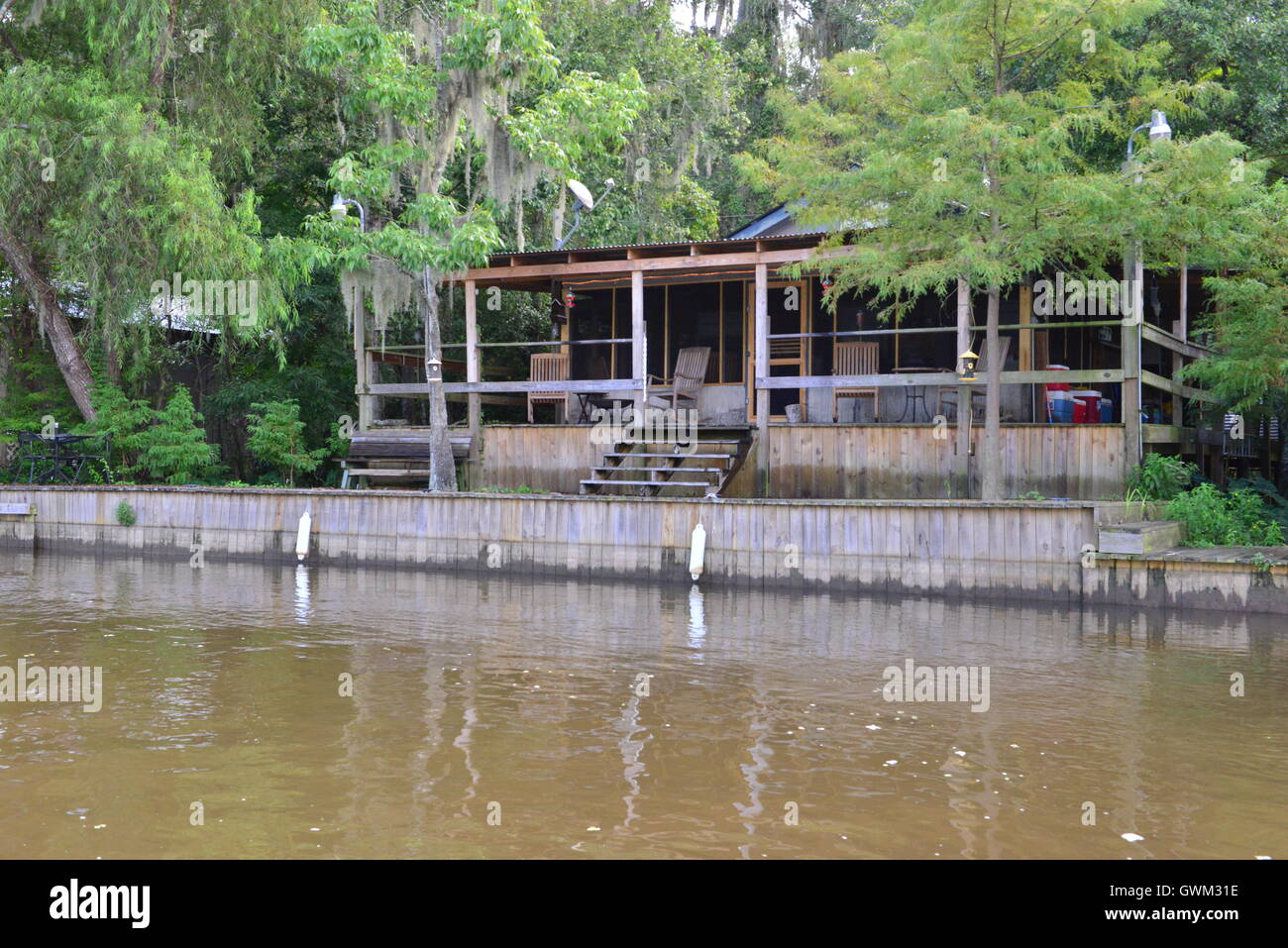 Case Swamplands della Louisiana. Foto Stock