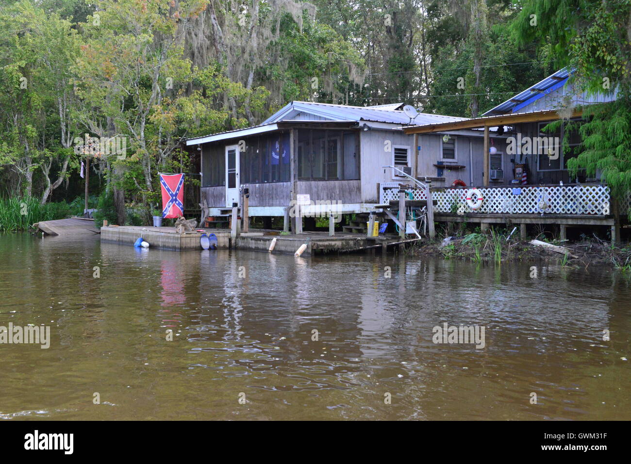 Case Swamplands della Louisiana. Foto Stock