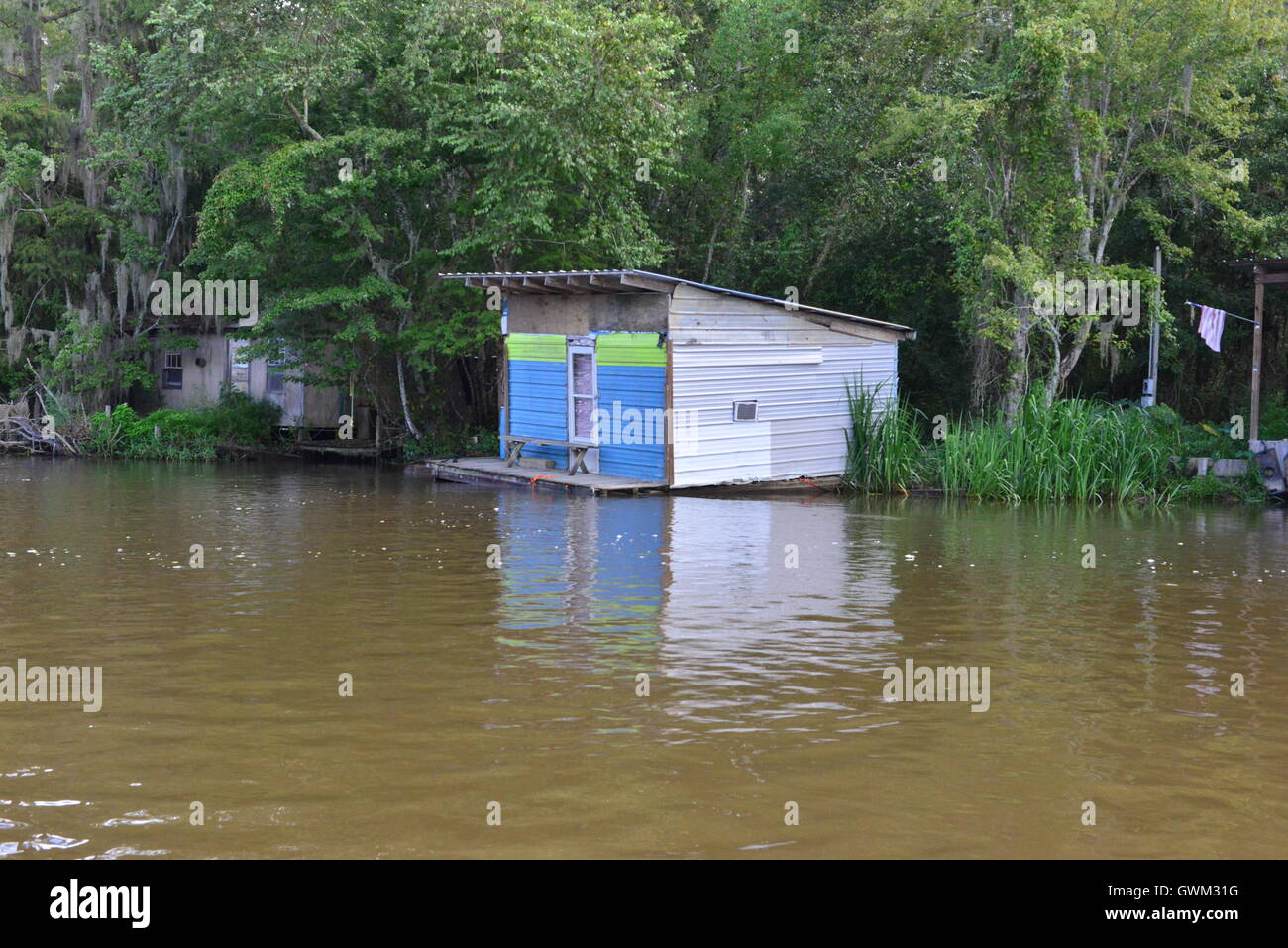 Case Swamplands della Louisiana. Foto Stock