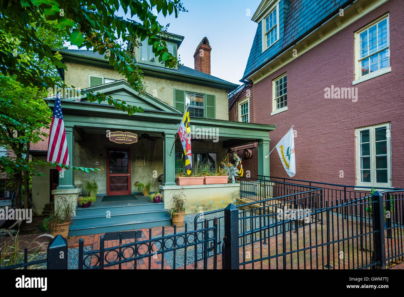 Casa lungo State Circle, in Annapolis, Maryland. Foto Stock