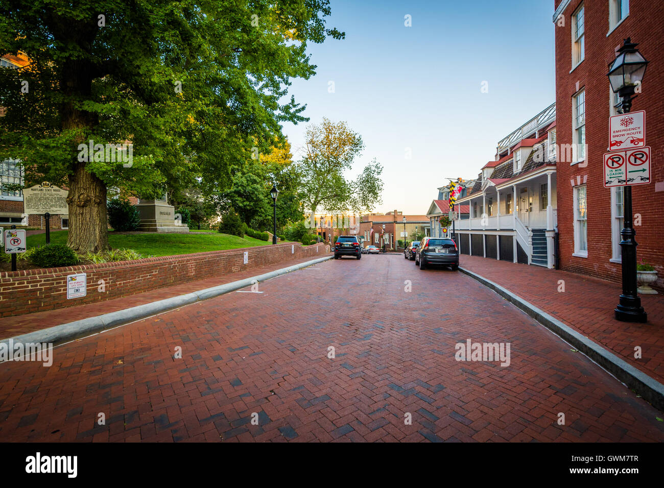 Cerchio di stato, nel centro cittadino di Annapolis, Maryland. Foto Stock