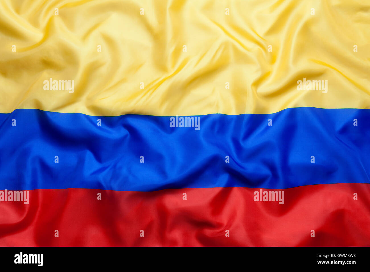 Tessile di bandiera della Colombia per uno sfondo Foto Stock