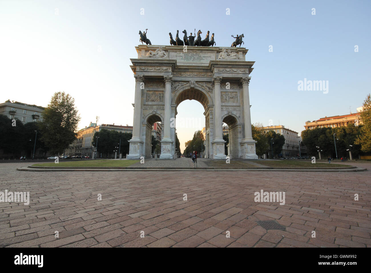 Arco della Pace, Milano, Italia, monumenti e siti storici, attrazioni turistiche, turismo Foto Stock