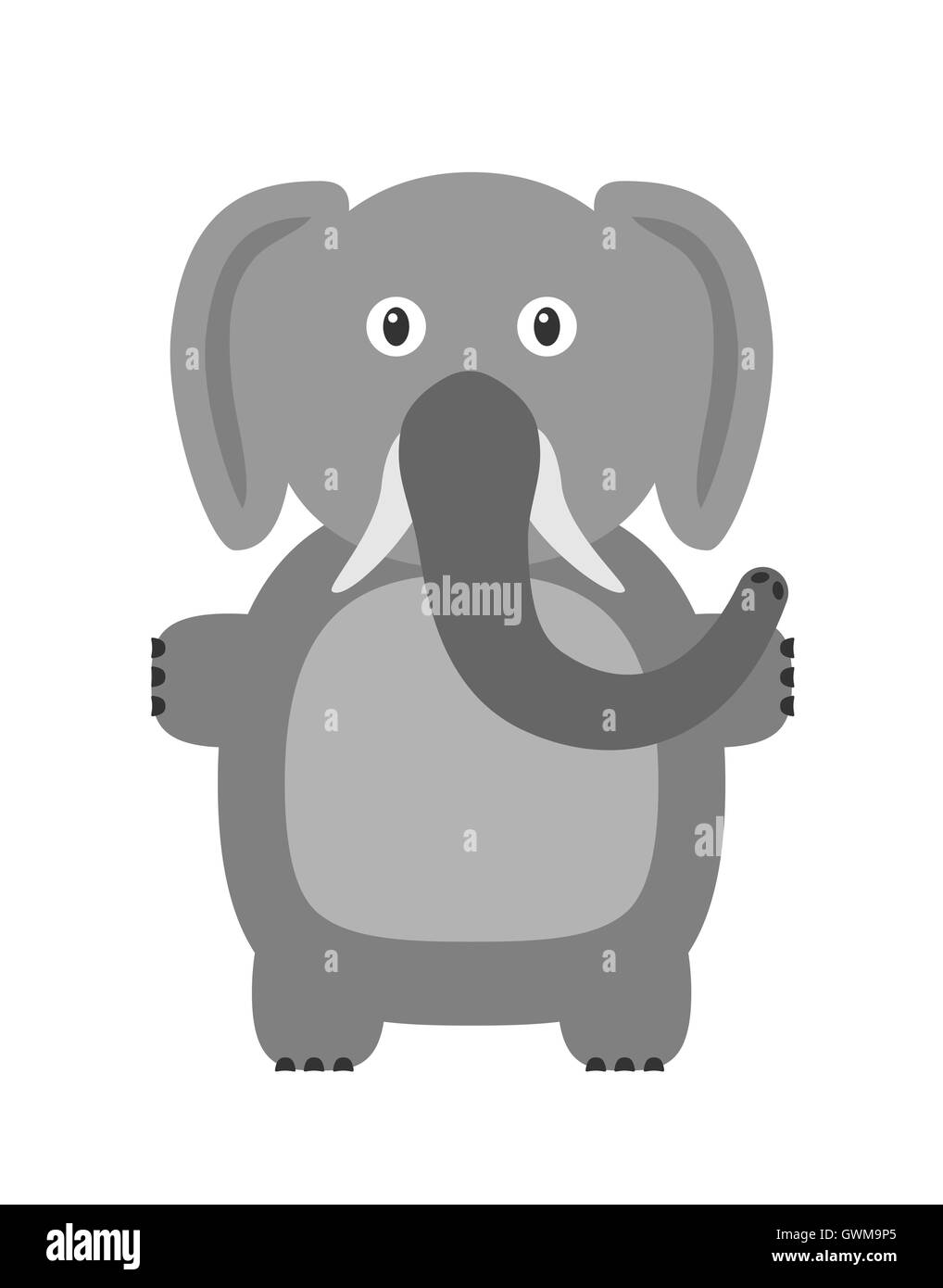 Divertente personaggio di elefante Illustrazione Vettoriale