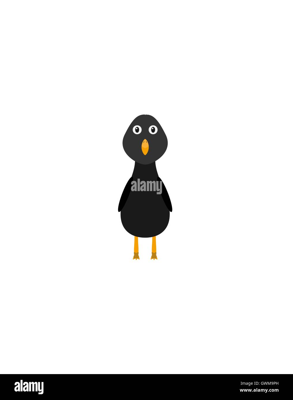 Funny blackbird character Illustrazione Vettoriale