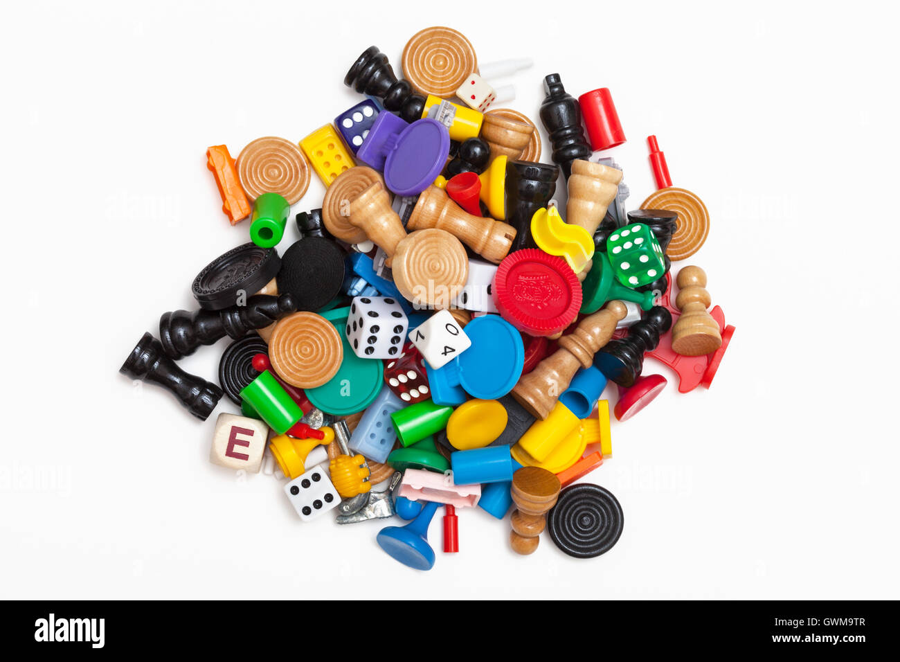 Un mucchio di gioco varie pezzi Foto Stock