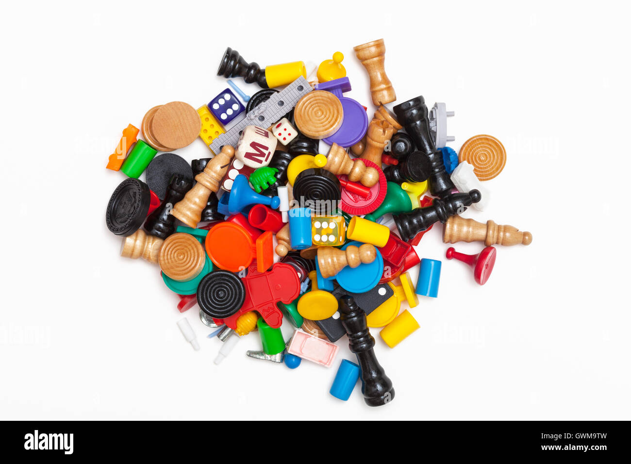 Un mucchio di gioco varie pezzi Foto Stock