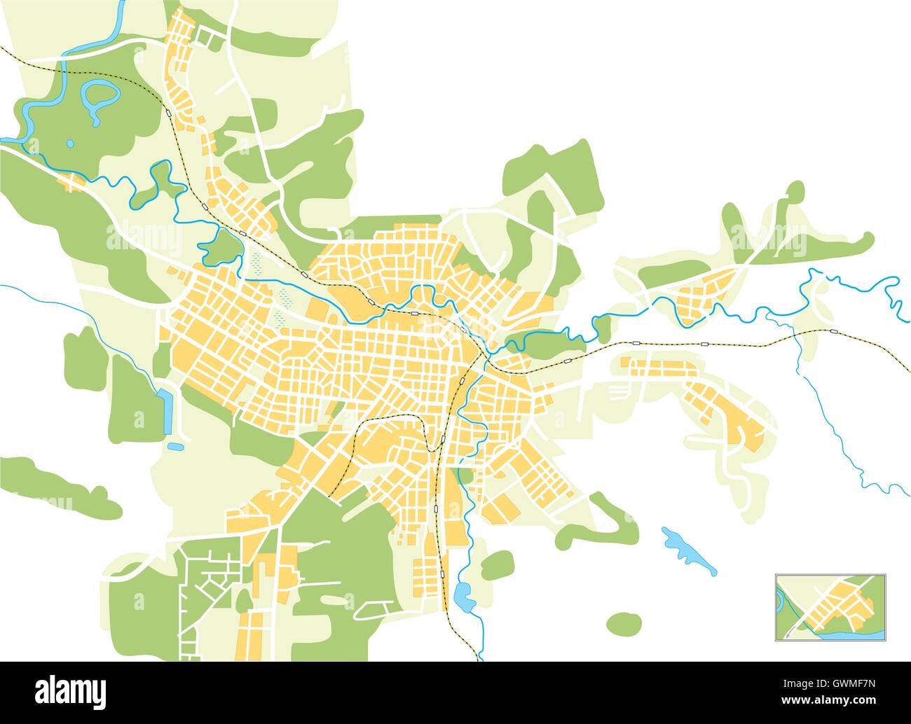 Mappa vettoriale della città. Colore brillante sfondo decorativo illustrazione vettoriale. Illustrazione Vettoriale