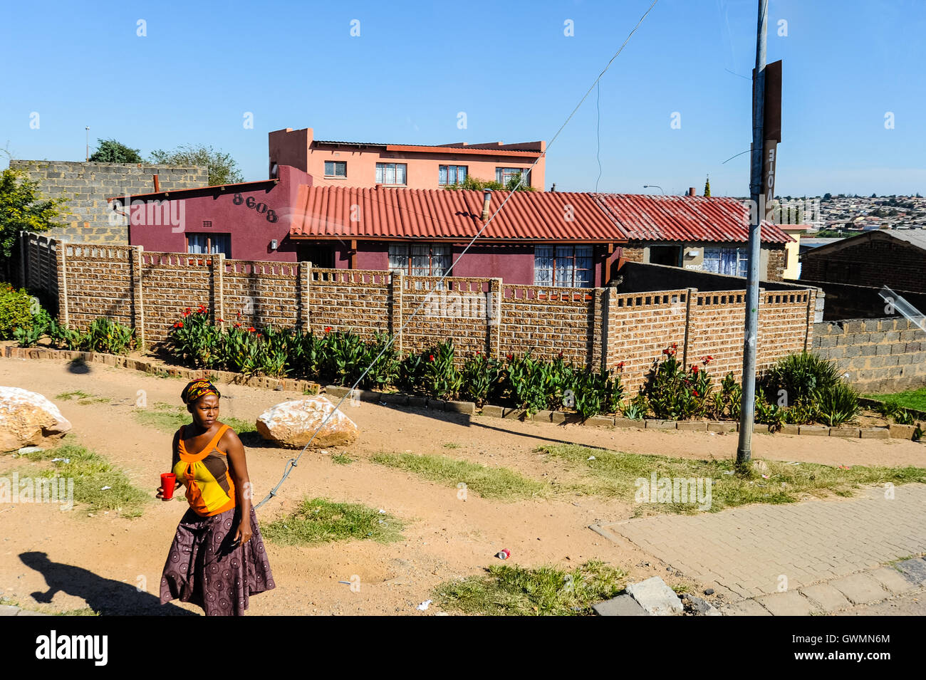 Soweto è un sobborgo di Johannesburg, Sud Africa, breve per South Western Township. Un simbolo della rivolta contro l apartheid. Foto Stock