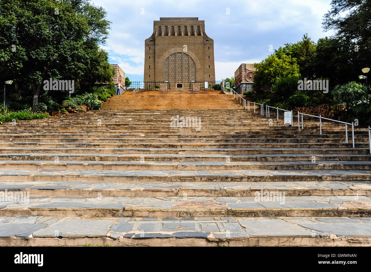 Il Monumento Voortrekker è situato a Pretoria, Sud Africa. Costruito in memoria dei Voortrekkers, pionieri che hanno lasciato la colonia del Capo in migliaia tra il 1835 e il 1854. Foto Stock