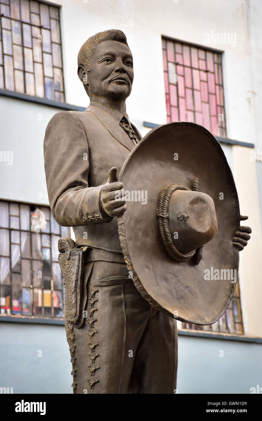 Plaza Garibaldi mariachi statua, Città del Messico Foto Stock