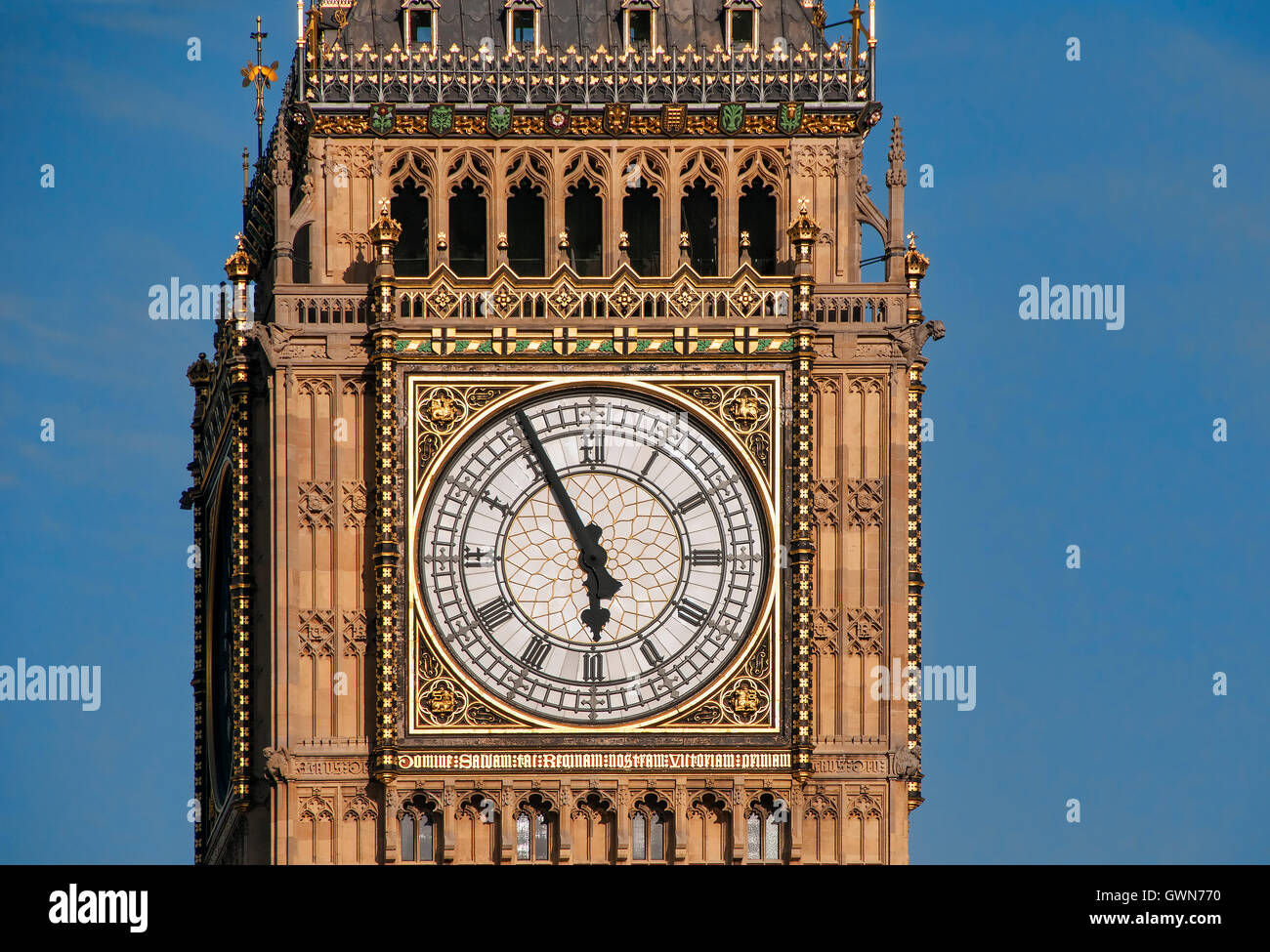Big Ben Clock Tower, la Casa del Parlamento, il London, England, Regno Unito Foto Stock