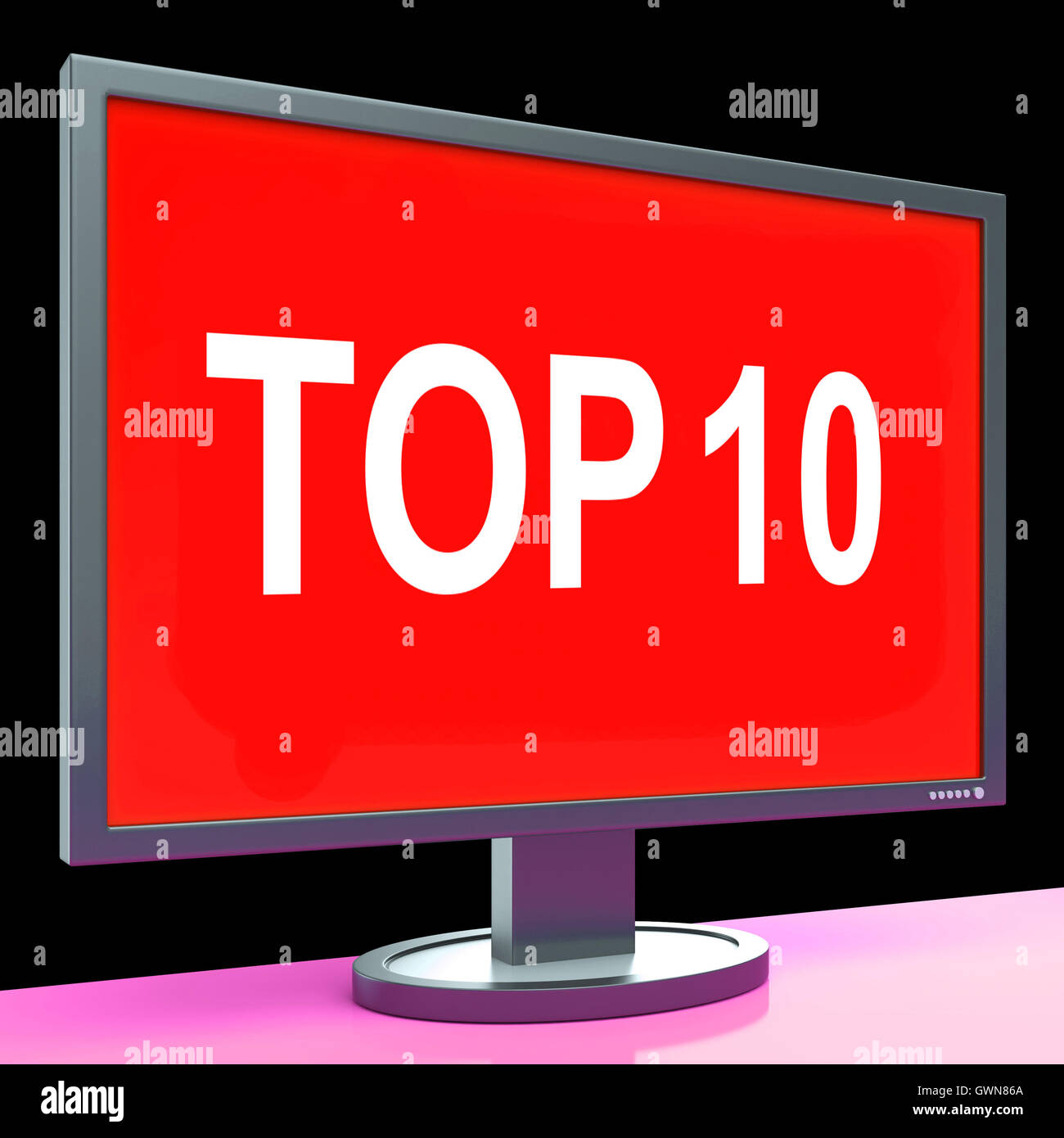 Top Ten schermata mostra Miglior ranking o nominale Foto Stock