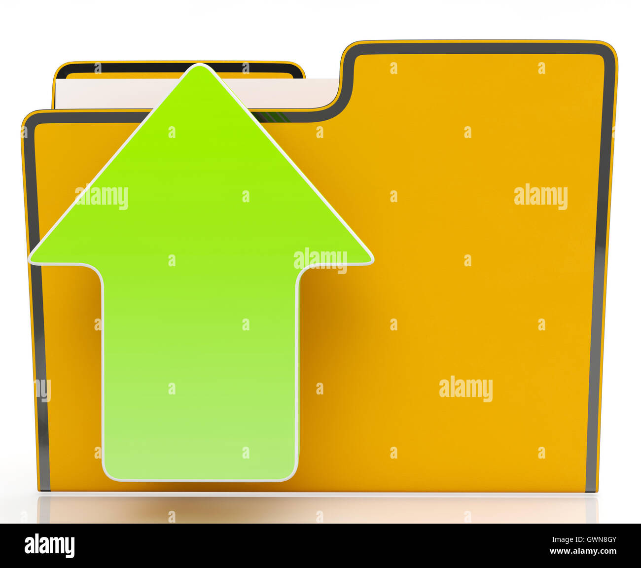 Caricare e freccia Mostra File caricati Foto Stock