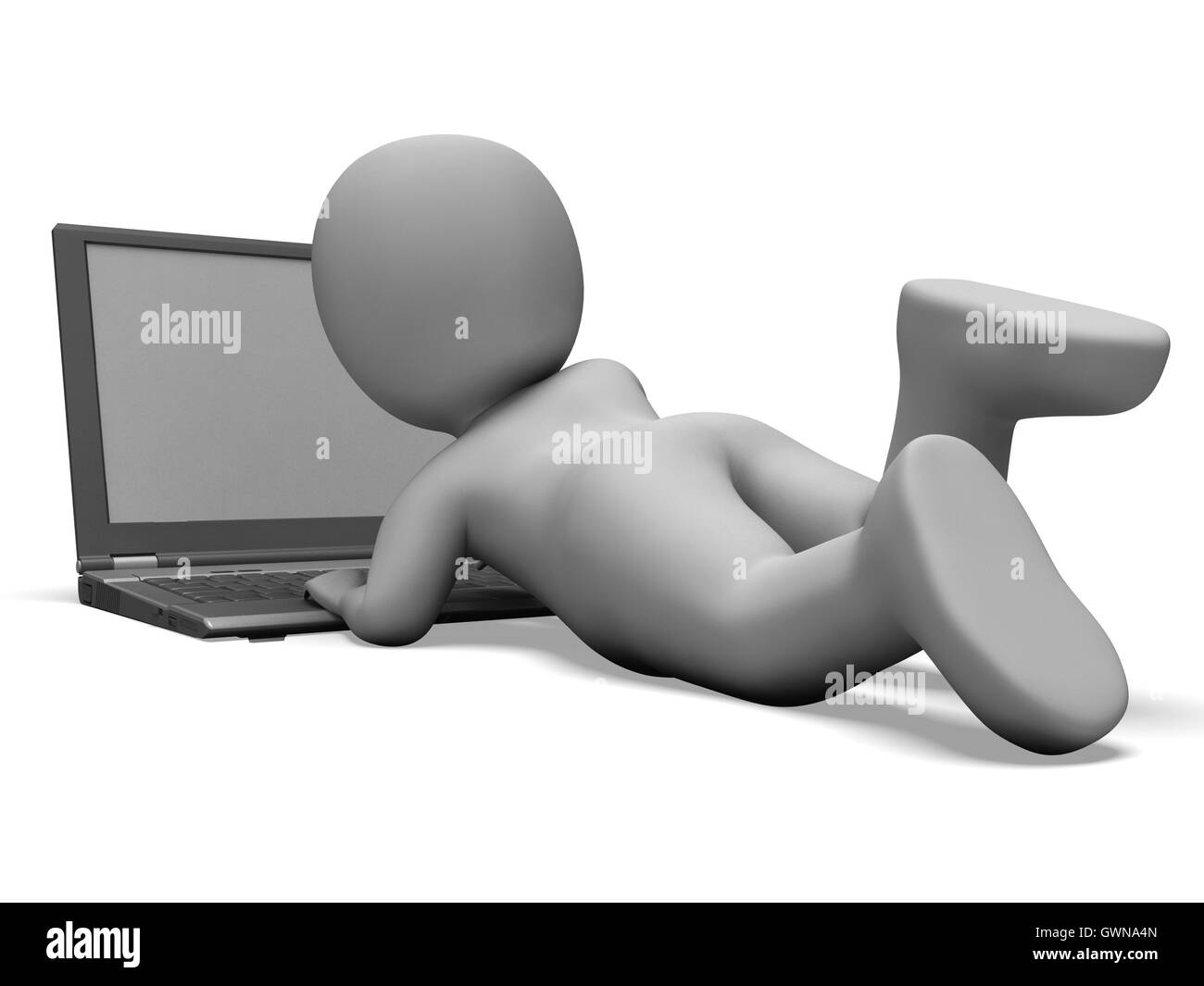 Computer portatile mostra la navigazione Web Online Foto Stock