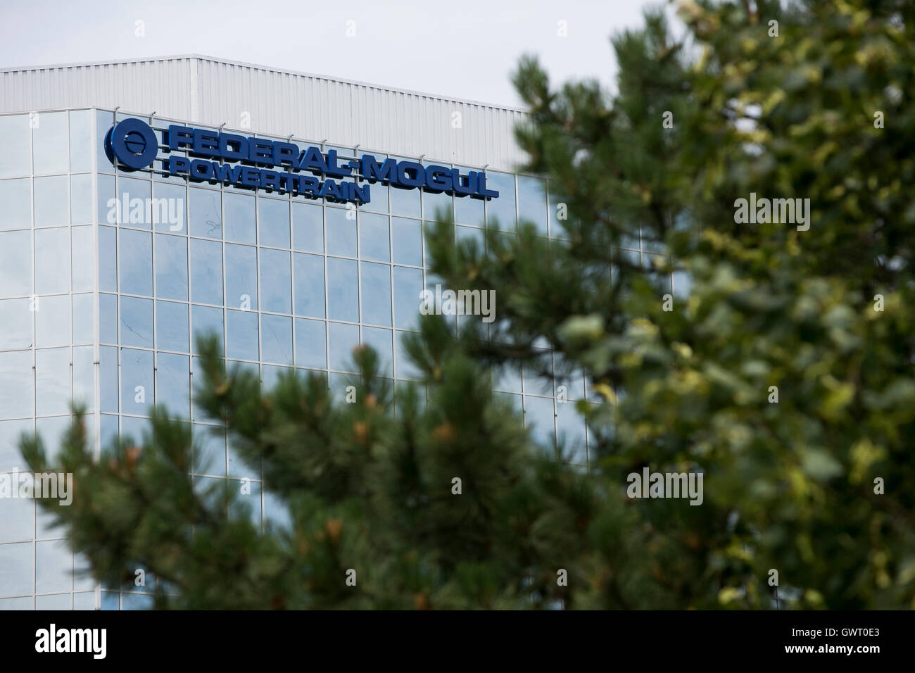 Un logo segno al di fuori della sede dell'Federal-Mogul Corporation in Southfield, Michigan, il 17 luglio 2016. Foto Stock