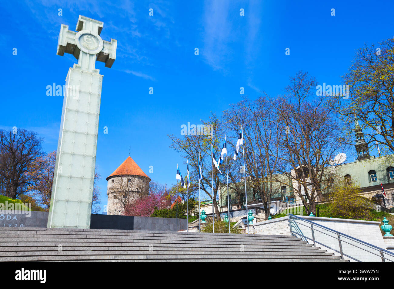 Tallinn, Estonia - 2 Maggio 2016: La Guerra di Indipendenza la Colonna della Vittoria a Tallinn in Estonia Foto Stock
