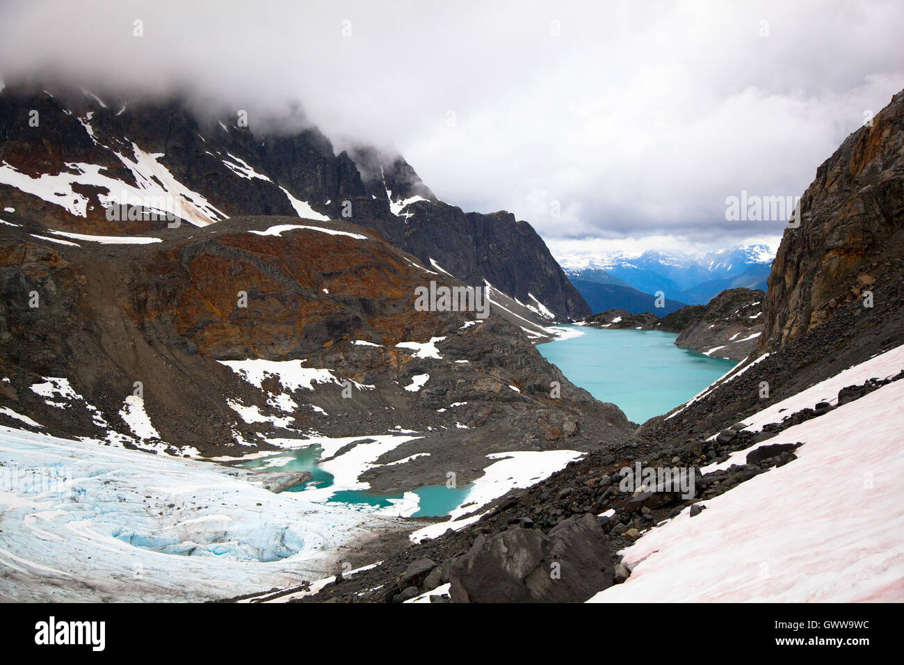 Lago Wedgemount, Whistler, British Columbia, Canada Foto Stock