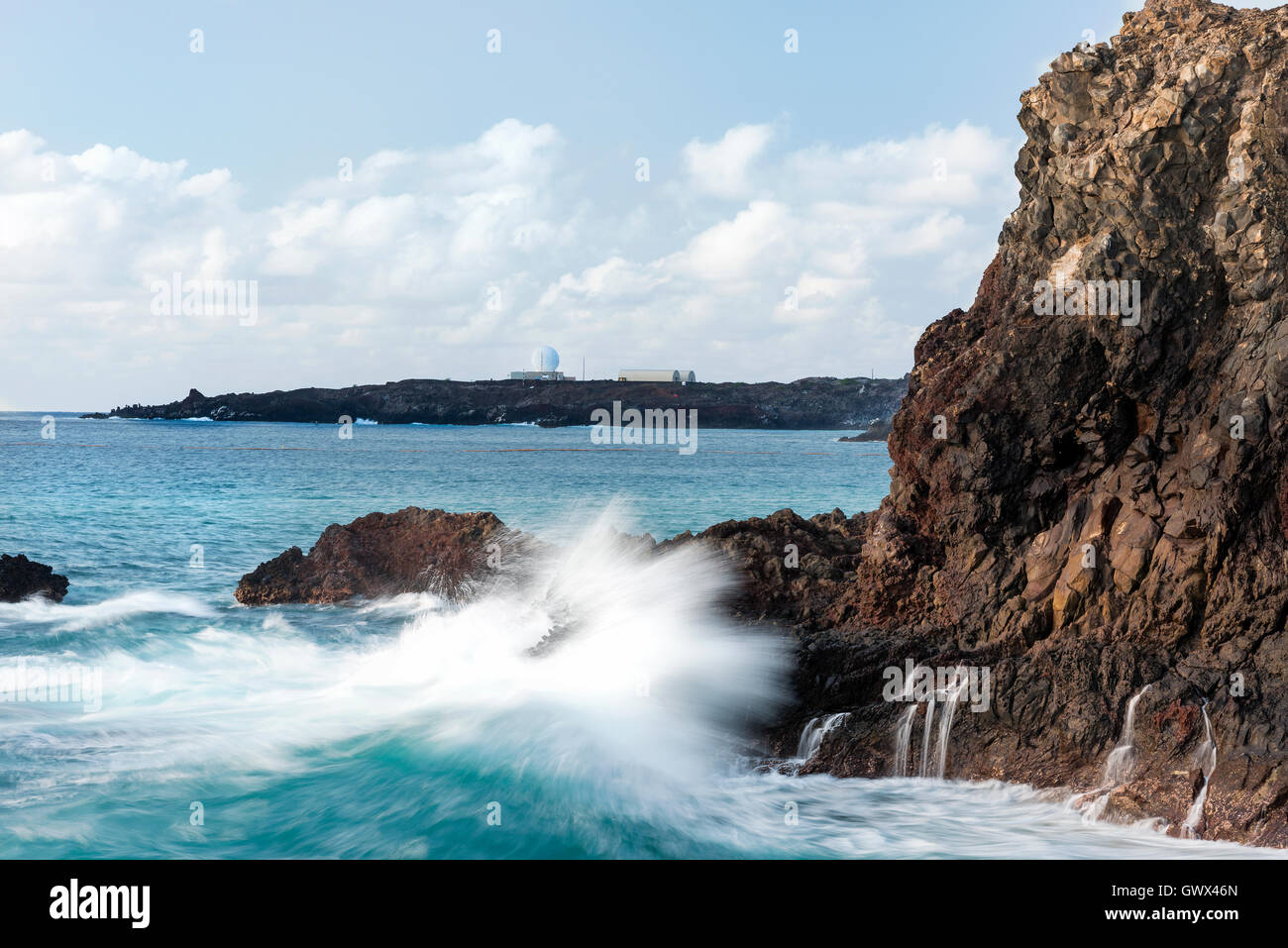 Georgetown Isola di Ascensione parte della St Helena gruppo di isole. Vista da Georgetown wharf Foto Stock