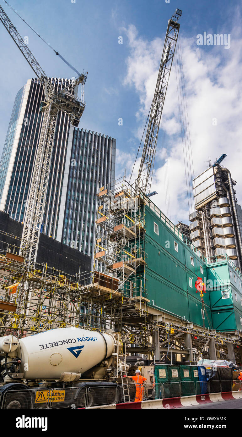 La Gran Bretagna, la città di Londra, sito in costruzione nel triangolo Leadanhall, 40 Leadenhall Street Foto Stock