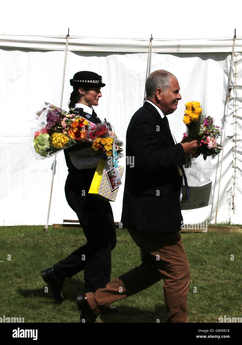 TRH il Principe del Galles e la duchessa di Cornovaglia frequentare il 2016 Sandringham Flower Show, Norfolk Foto Stock