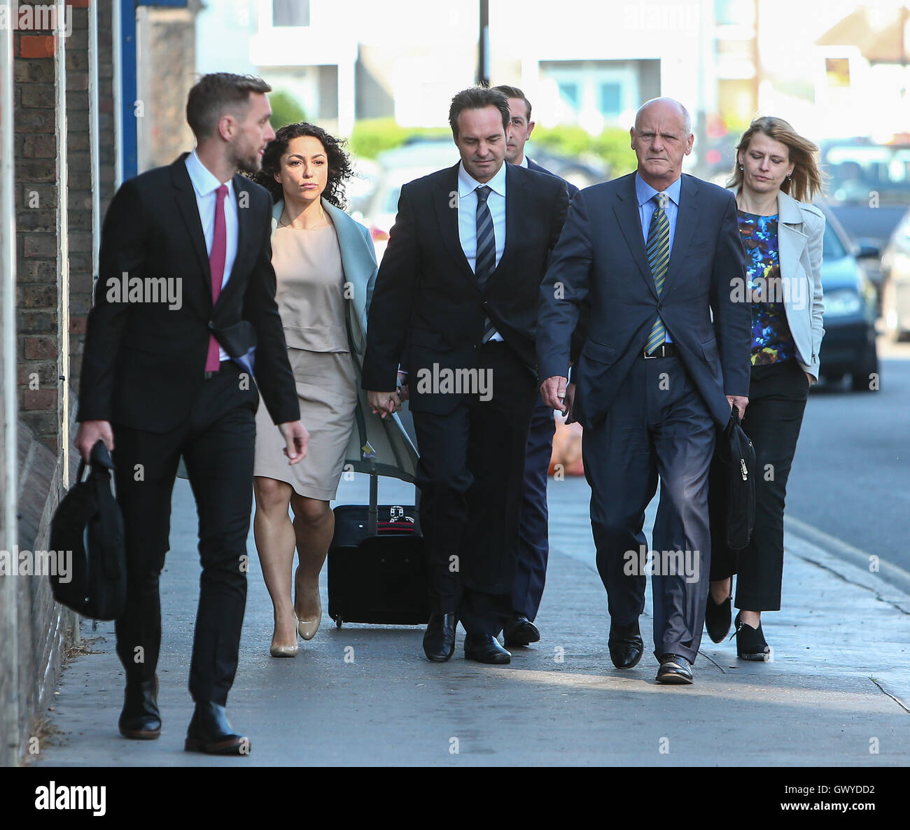Dott.ssa Eva Carnerio arriva a Londra Sud Employment Tribunal con i membri del suo team legale il giorno di apertura del suo costruttivo licenziamento caso contro Chelsea Football Club offre: Dott.ssa Eva Carnerio dove: Londra, Regno Unito quando: 06 Giu 2016 Foto Stock