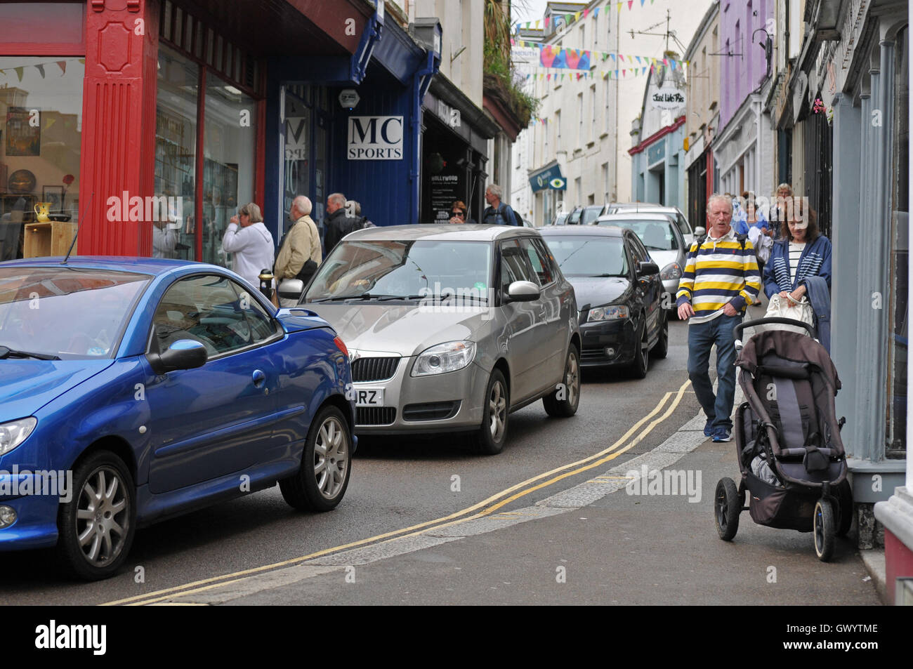Il traffico in Falmouth, Cornwall Foto Stock