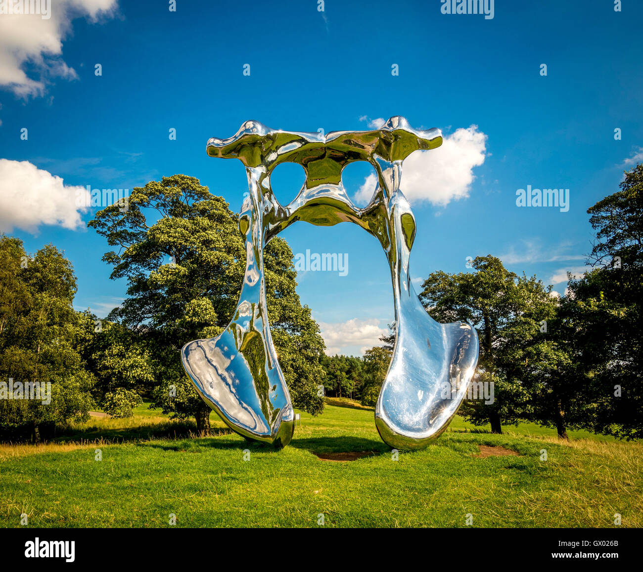 Pelvi, 2008. Scultura dell'artista svizzero non fondamentale, a Yorkshire Sculpture Park, vicino a Wakefield, Inghilterra, Regno Unito. Foto Stock