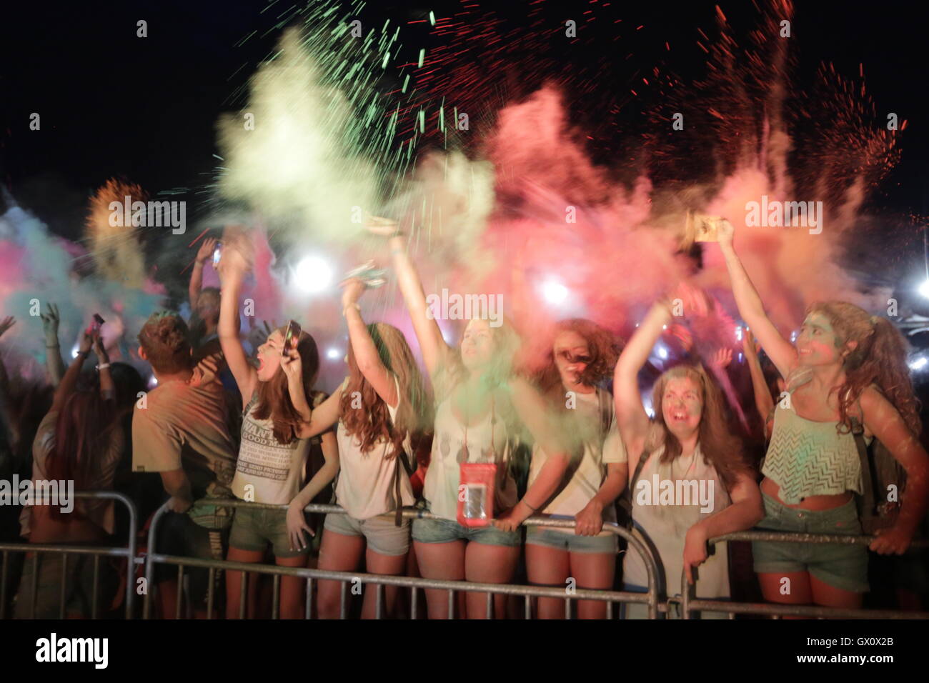 Festival di colori, di Fragma Thermis, Salonicco, Grecia. Foto Stock