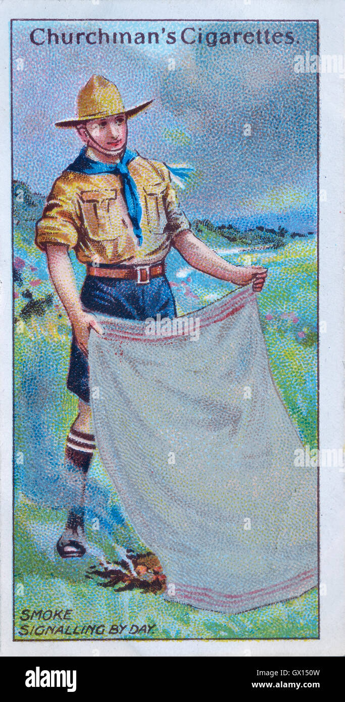 Prelato di carta di sigaretta di un boy scout segnalazione da parte di giorno Foto Stock