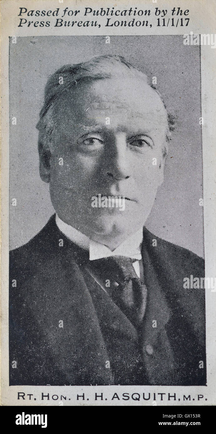 Imperial Tobacco di Canada carta di sigaretta di Rt. L'on. H. H. Asquith p.f. Foto Stock
